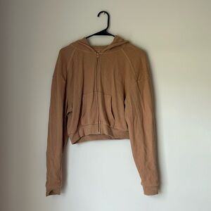 SKIMS Waffle Collection Cropped Zip-Up Jacket